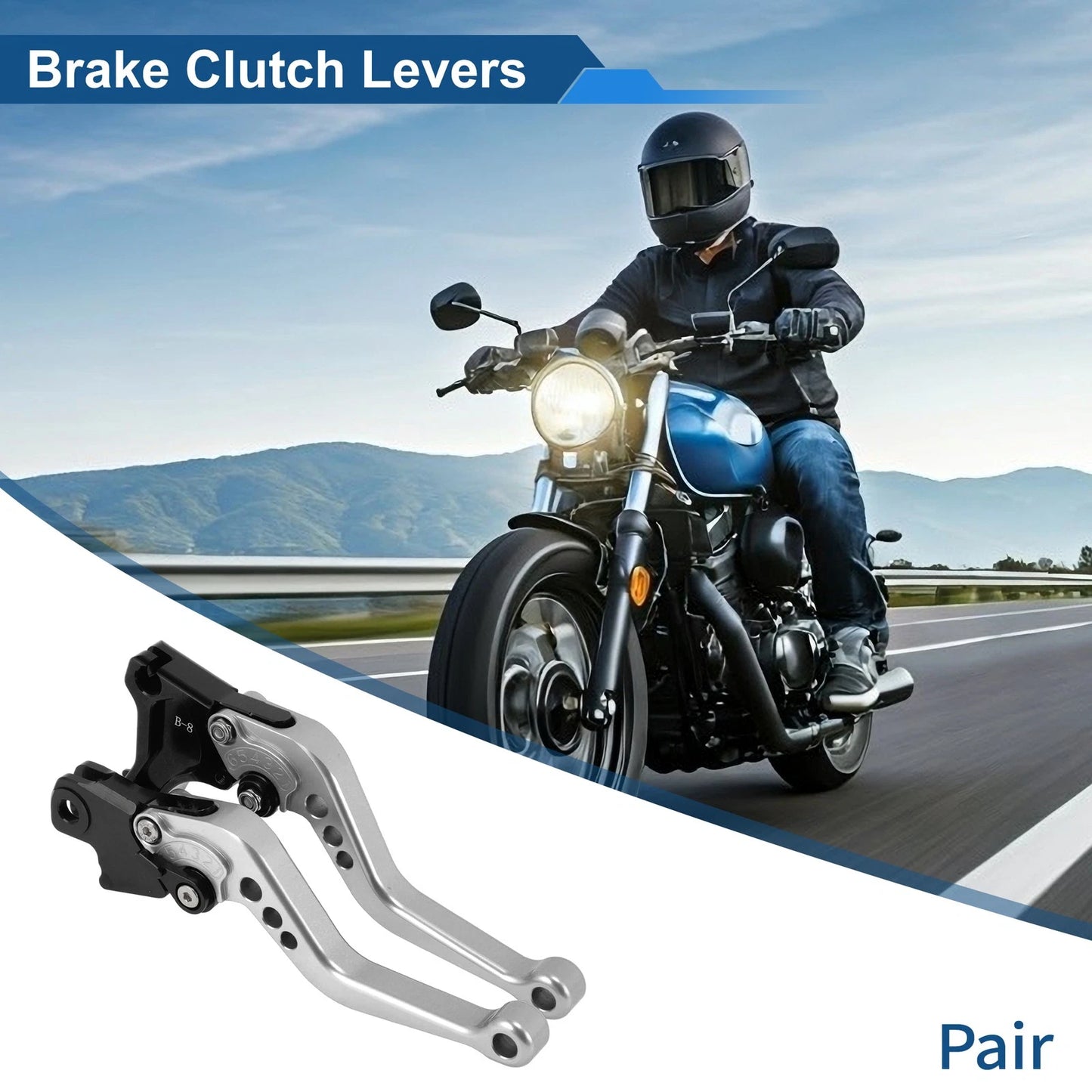 Adjustable Short Brake Clutch Lever Set for BMW F650GS (2008–2012) Silver Tone
