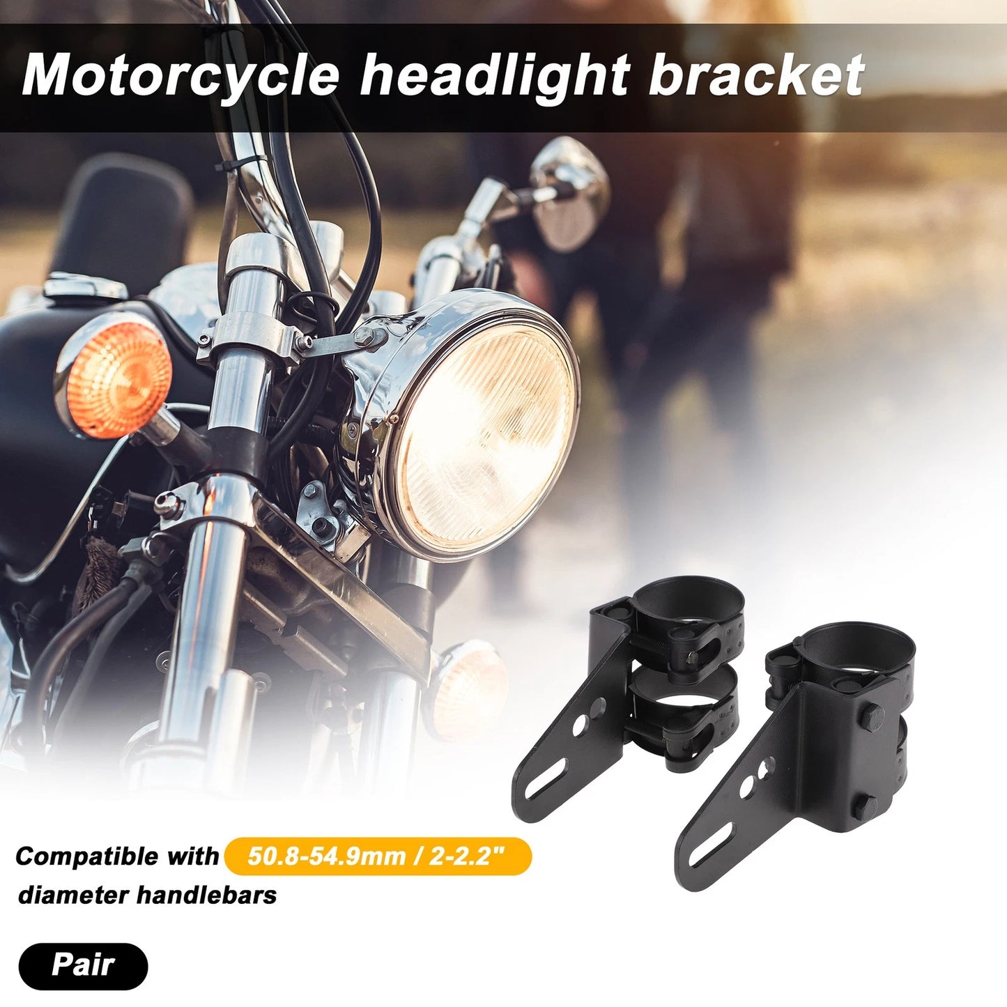 Light Bar Mounting Bracket Set of 2 for Motorcycle (Universal)