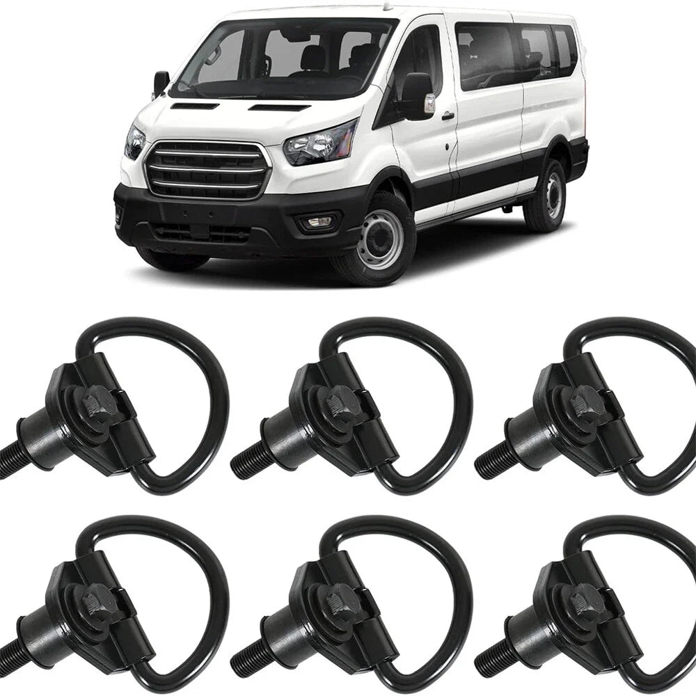6 x Steel Cargo Hooks for 15-23 Ford Transit 150 250 350 (2015-2023)