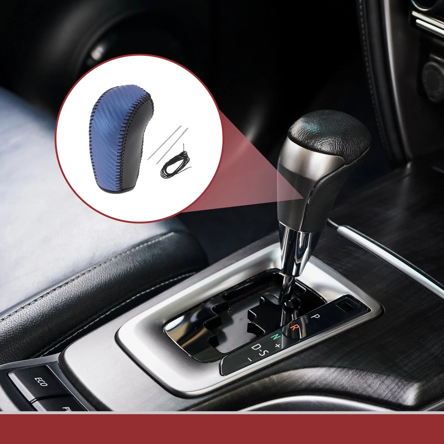1 Pc Gear Shift Knob Cover for Subaru Forester (2014–2017) Black Blue