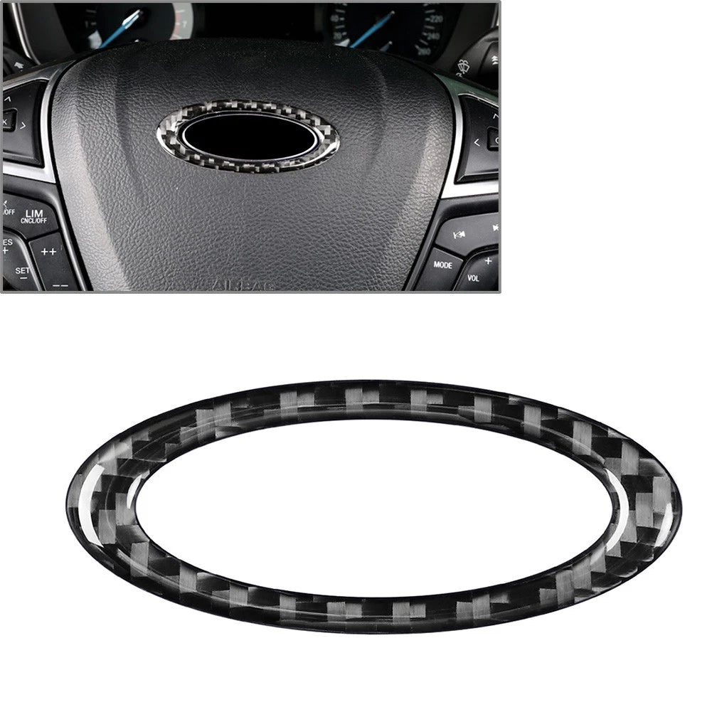 Steering Wheel Center Ring Cover Trim for Ford Mondeo (2013–2019) Carbon Fiber Black