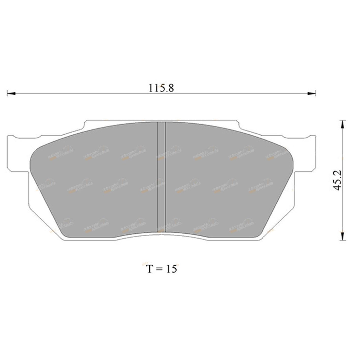 Set of 4 Front Disc Brake Pads for Honda Prelude (1983–1985)