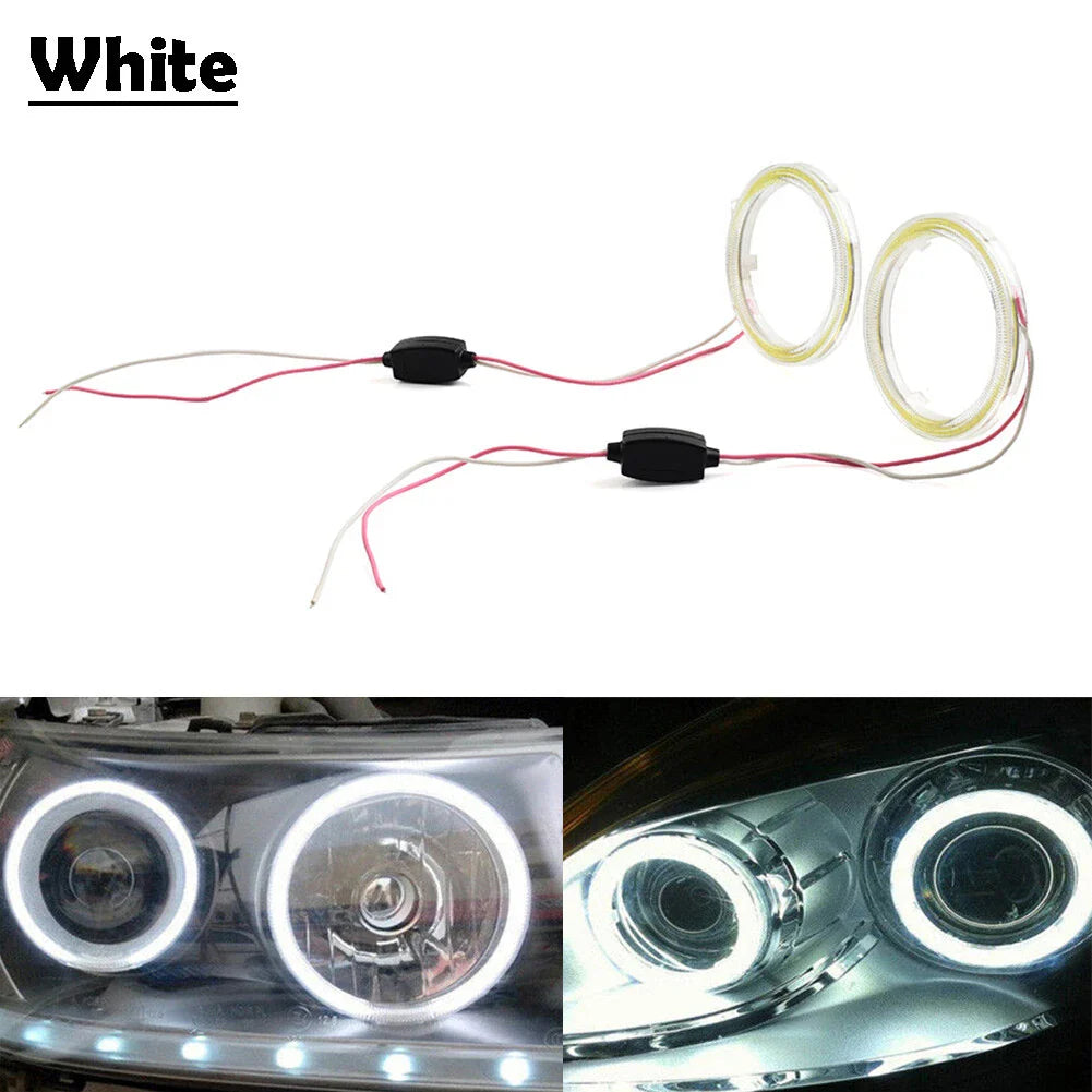 70MM LED Halo Ring Fog Headlights for Universal Car 12V