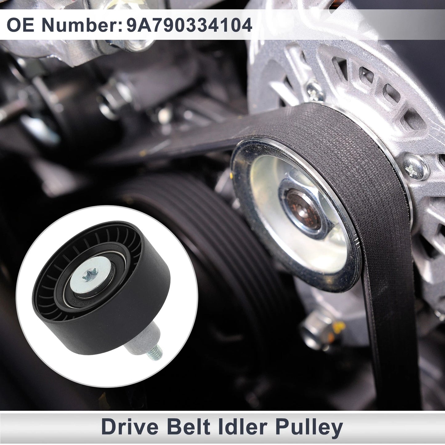 Drive Belt Idler Pulley for Porsche Cayenne (2020–2024) No. 9A790334104 Black