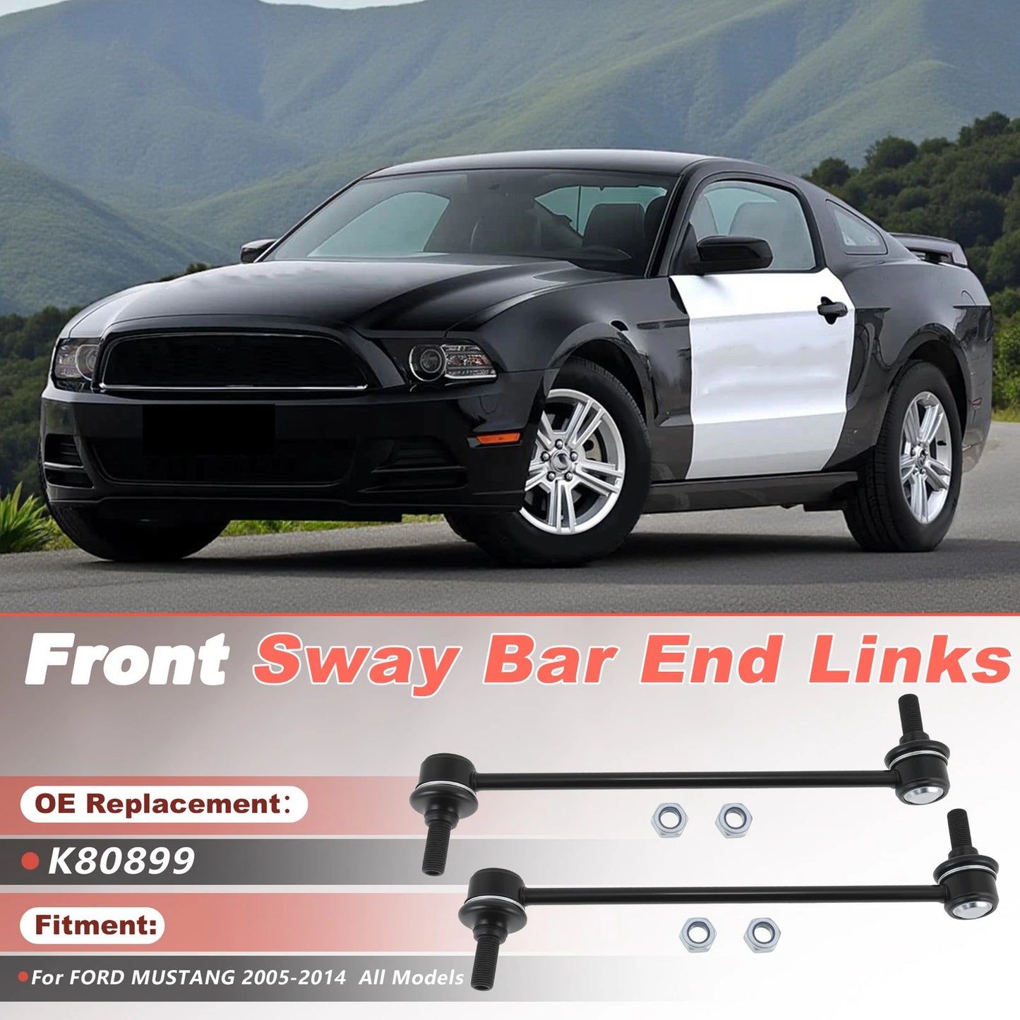 2 Pcs K80899 Front Stabilizer Sway Bar End Links for Ford Mustang (2005–2014)