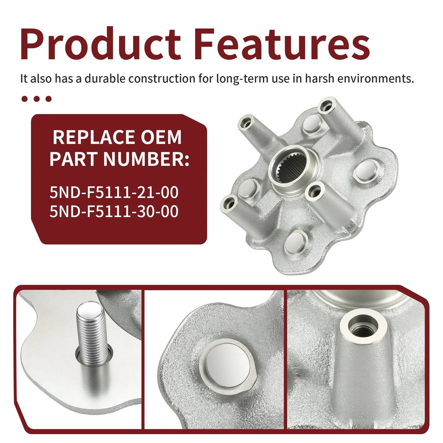 Front Left/Right Hub for Yamaha Kodiak 400 (2003–2006)