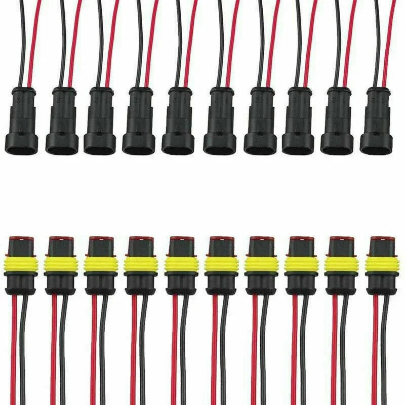 Waterproof 2 Pin Electrical Cable Wire Connector Plug for Car Truck Motorcycle