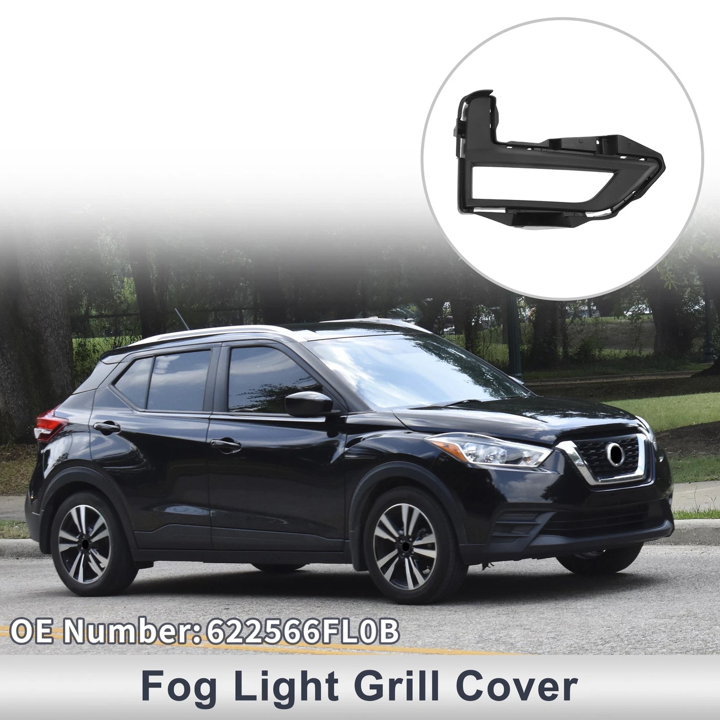 1 Pc Fog Light Grill for Nissan Rogue (2017–2020) No. 622566FL0B
