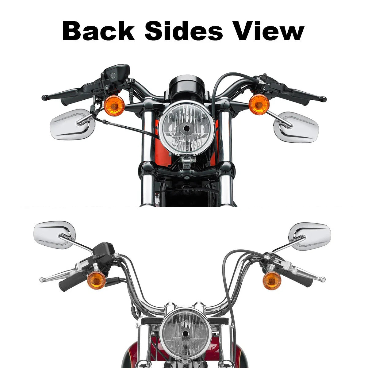 Chrome Rear View Mirrors for Harley Sportster XL 883 1200 Touring Road Glide