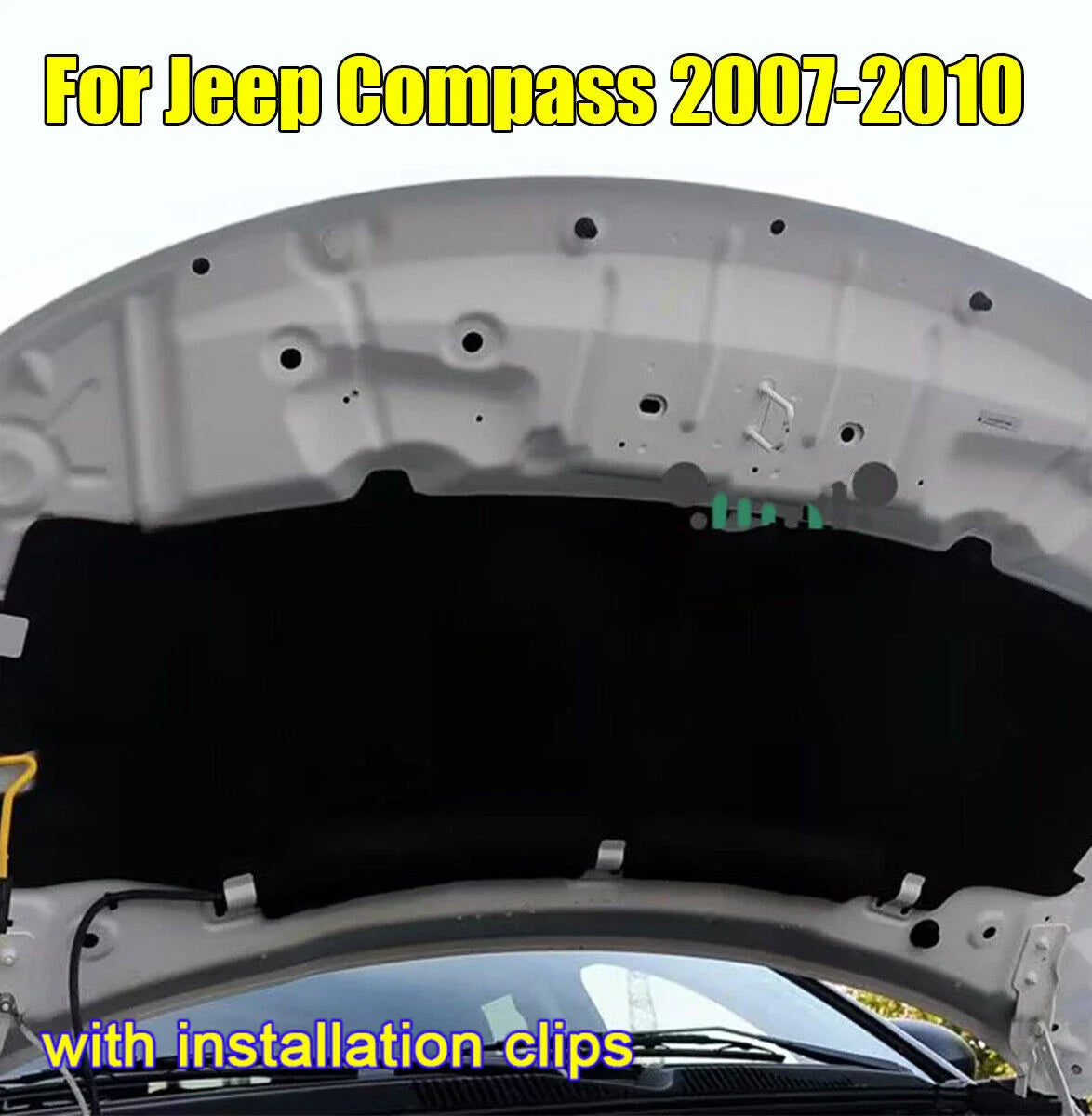 Engine Sound Insulation Pad Heat Shield for Jeep Compass (2007–2010)