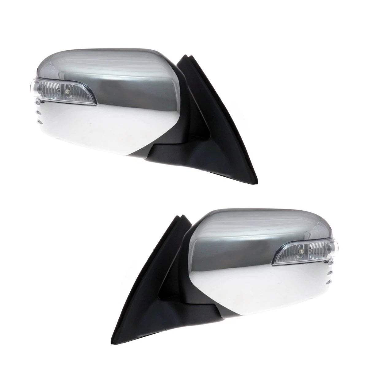 Chrome Electric Wing Mirrors with LED for Mitsubishi L200 Triton (2006–2015)