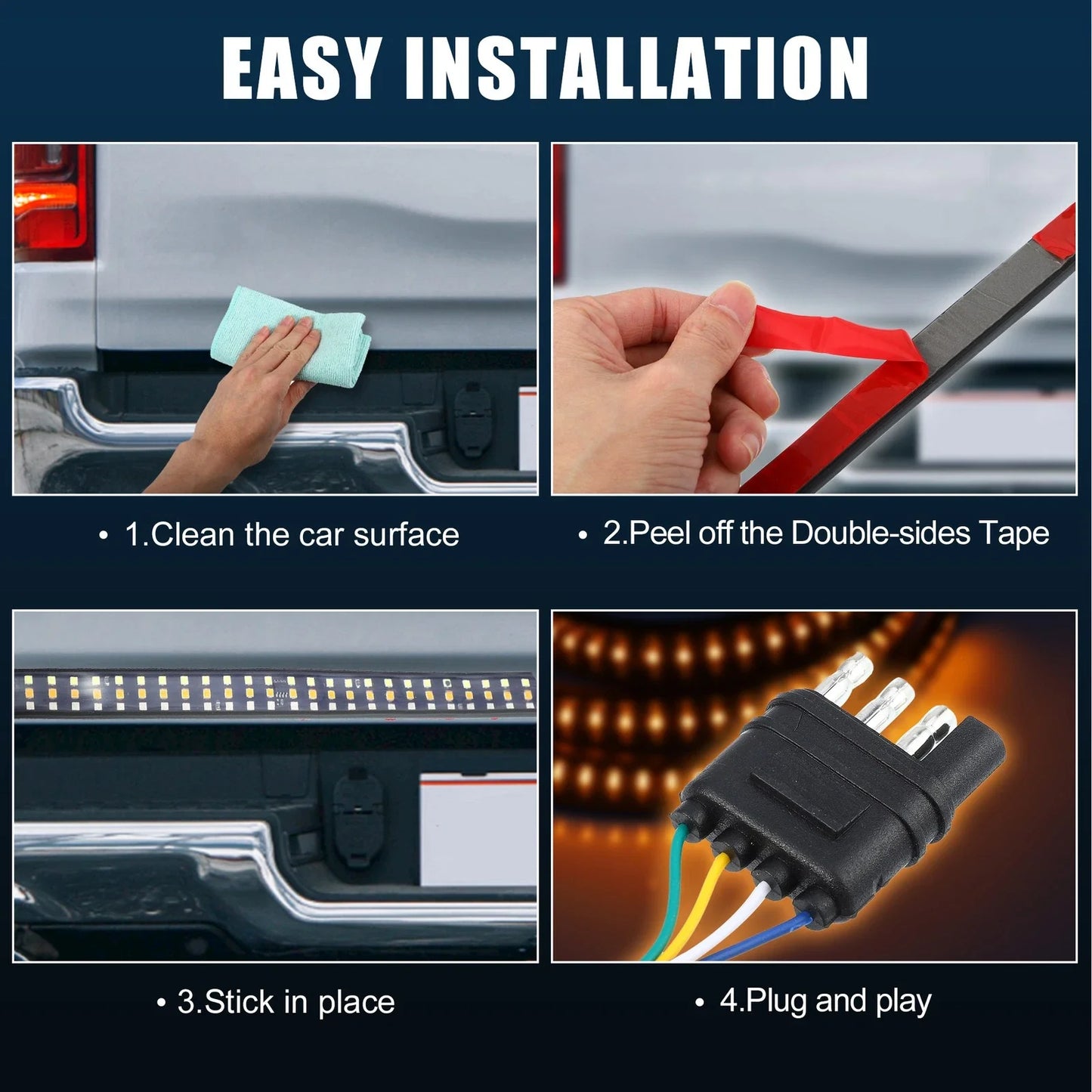 60" 432-LED Tailgate Light Bar Brake Tail Signal for Ford F-150