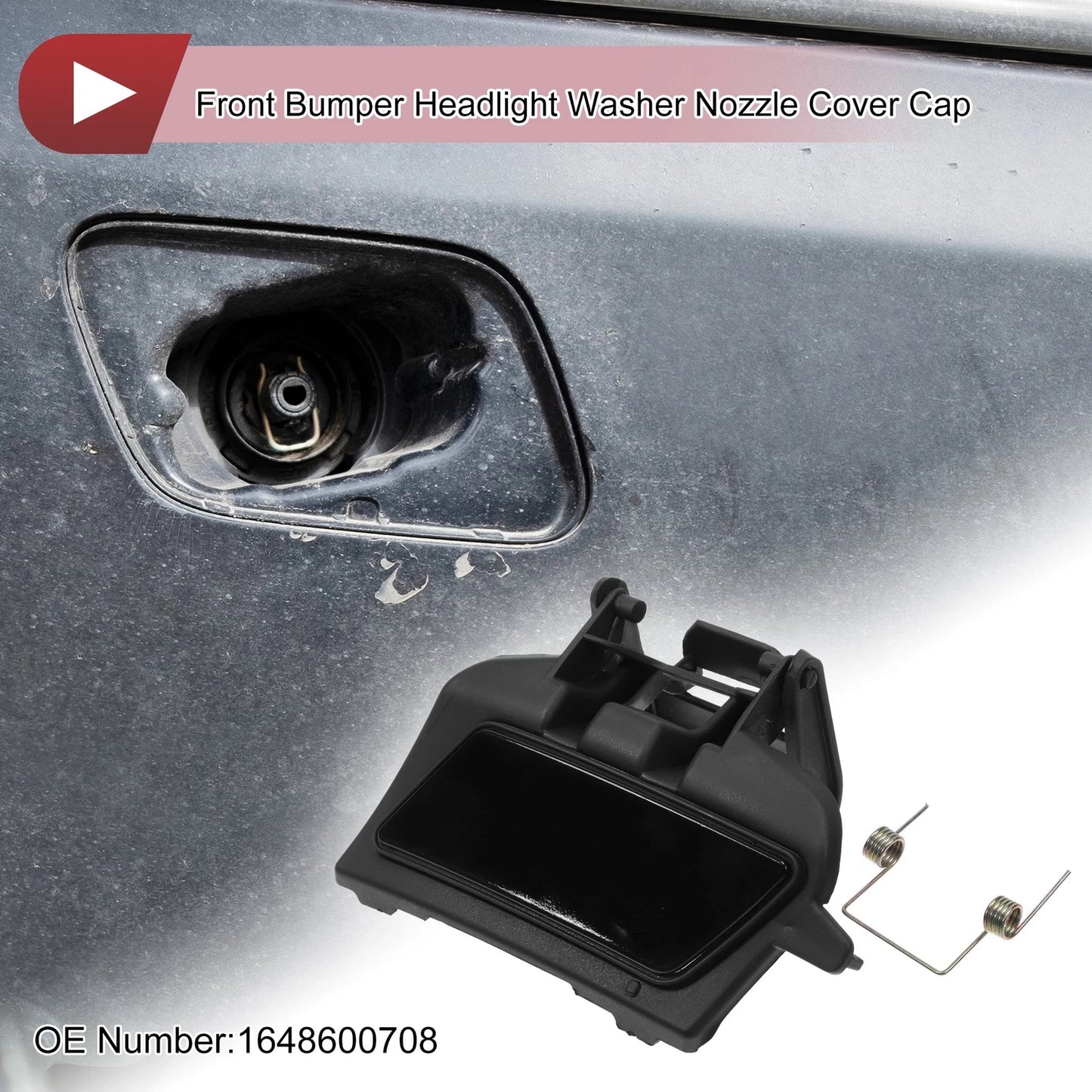 Front Left Washer Nozzle Cover Cap for Mercedes-Benz ML350 (2003–2011) Black
