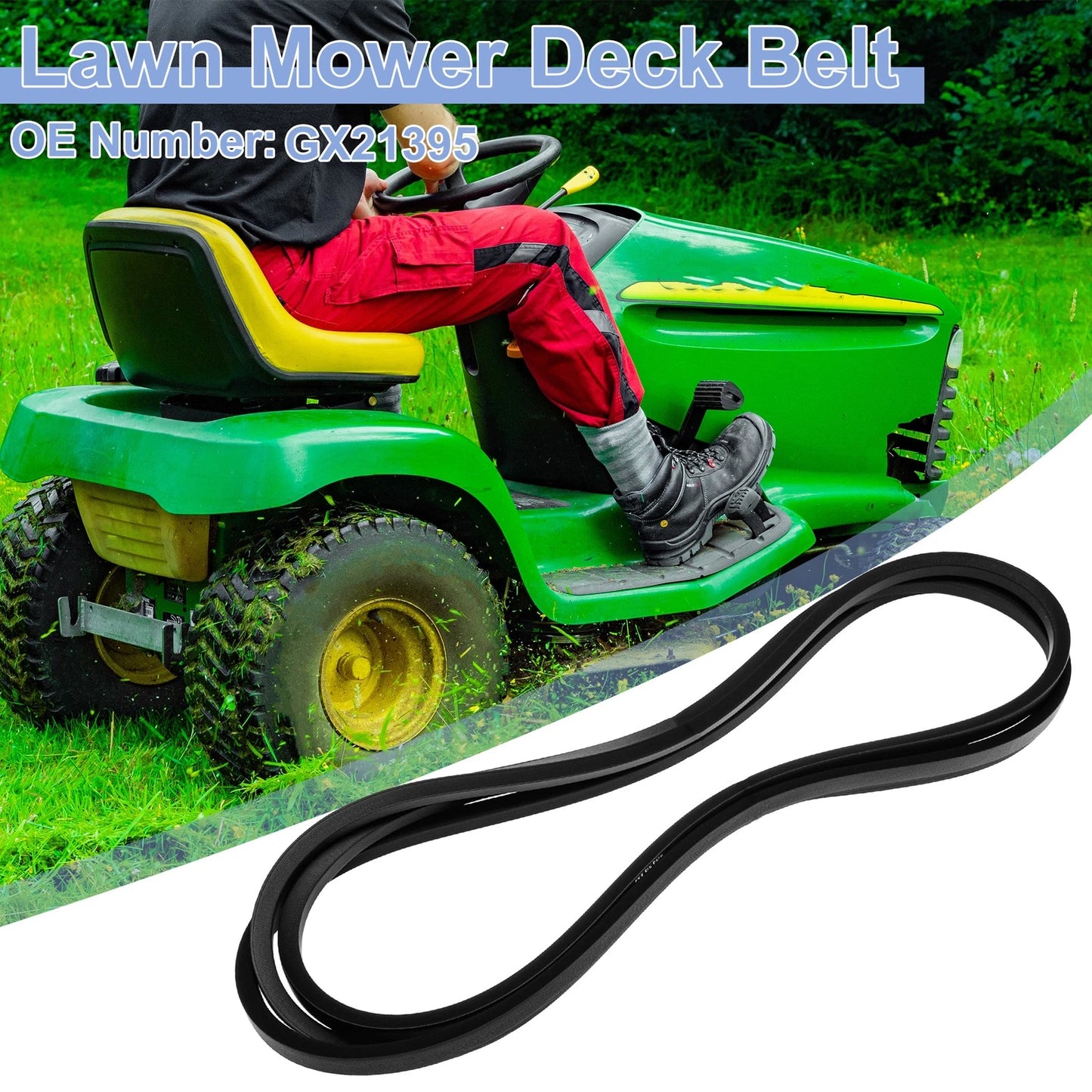 Lawn Mower Deck Belt for John Deere 190C G110 LA150 LA175 (GX21395)