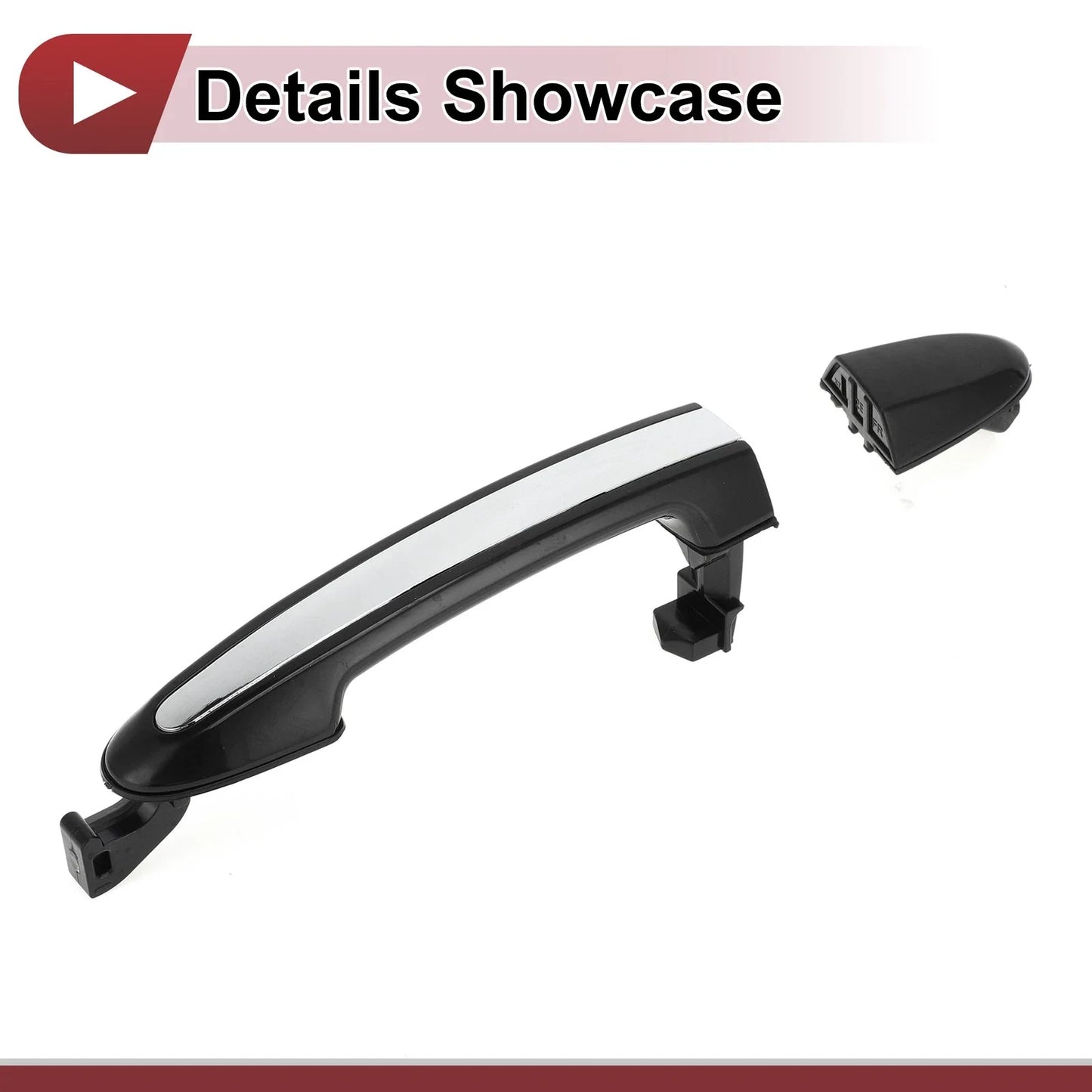 Car Door Handle Grip for Hyundai Front Right Black Silver Tone (2015-2020)