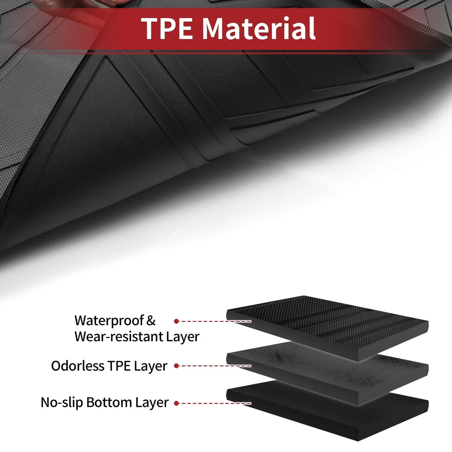 Cargo Liner Rear Trunk Mat for Hyundai Tucson (2019-2021) Diamond Pattern TPE