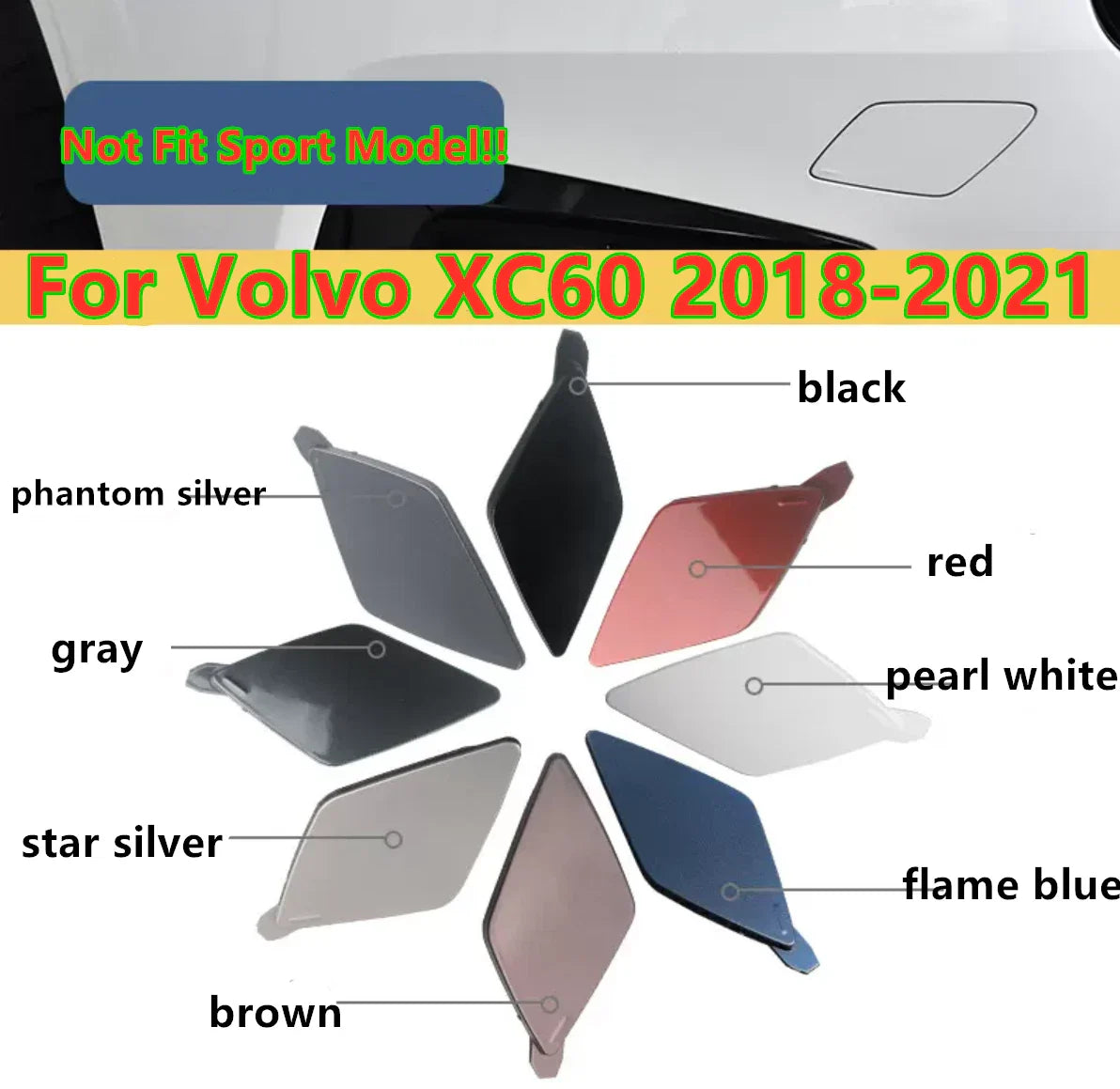 Tow Hook Eye Cover Trim Cap for Volvo XC60 (2018–2021)