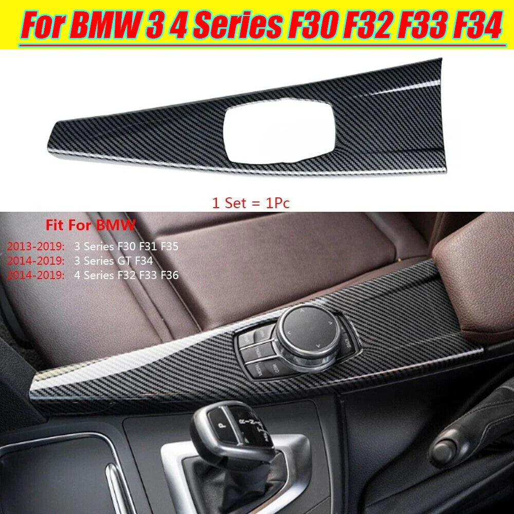 Carbon Fiber Car Multimedia Panel Cover Trim for BMW 3 4 Series