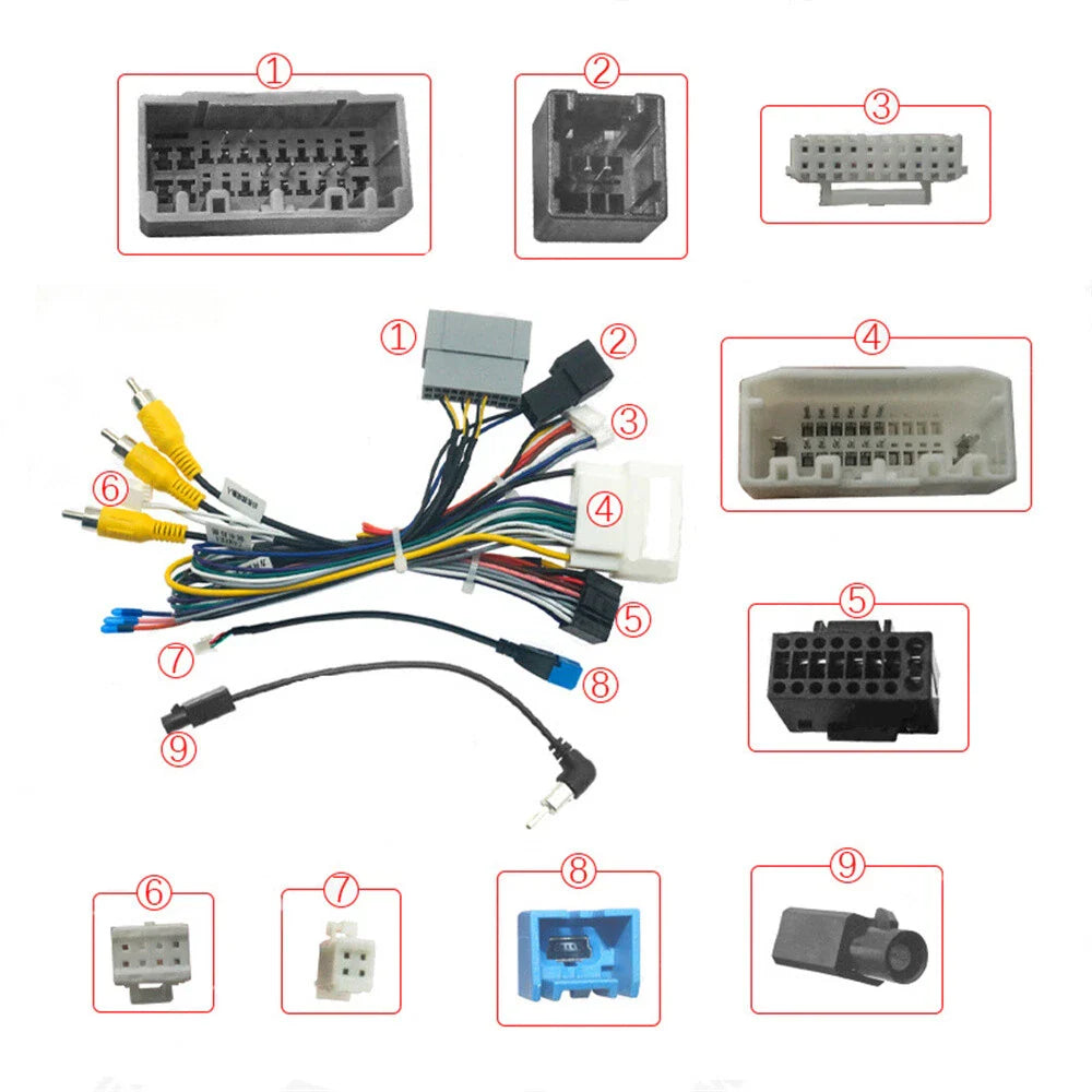 1x Dodge Chrysler 16-Pin Car Stereo Wire Harness Adapter with Canbus Box