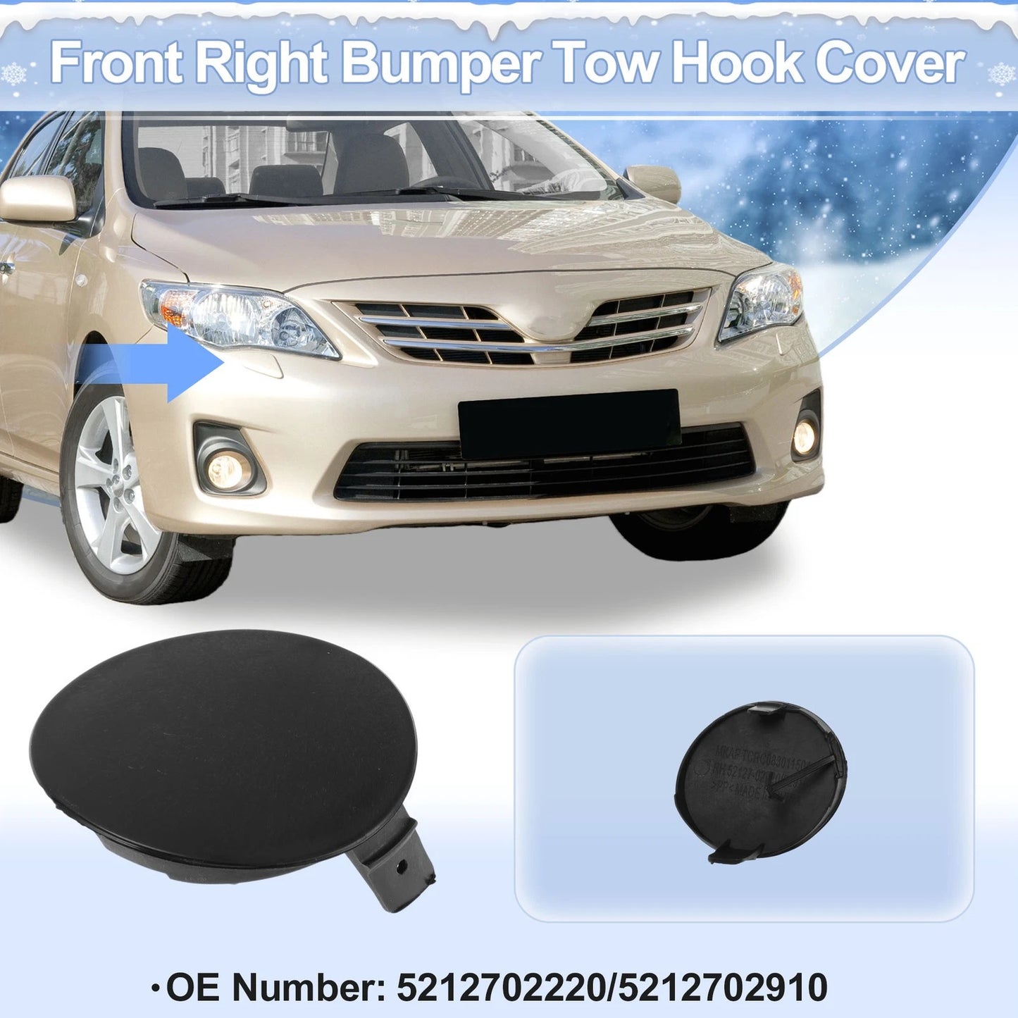 Tow Hook Cover Cap for Toyota Highlander (2008–2010) No. 521270E030
