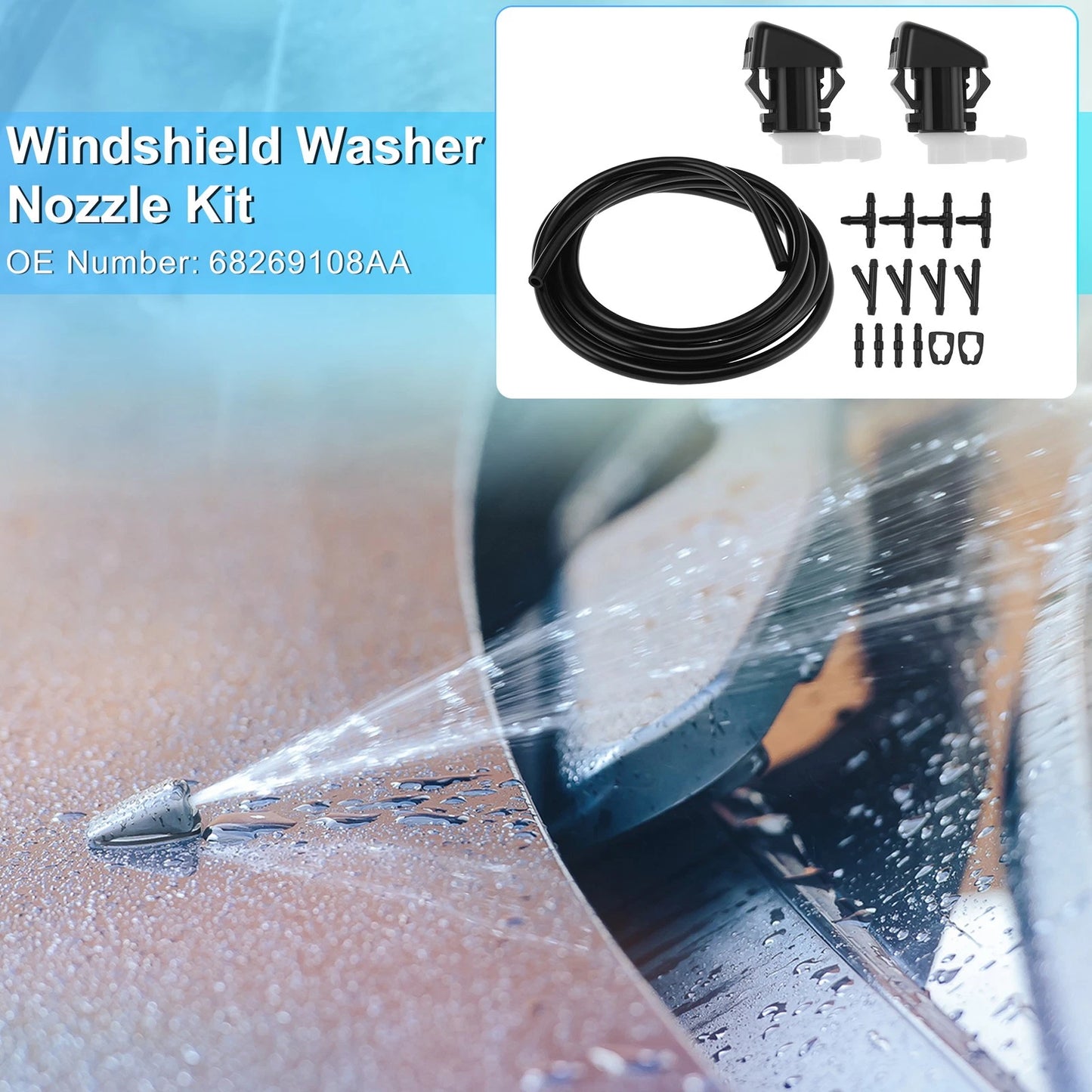 Windshield Washer Nozzle Kit for Dodge Durango (2011–2023) 68269108AA