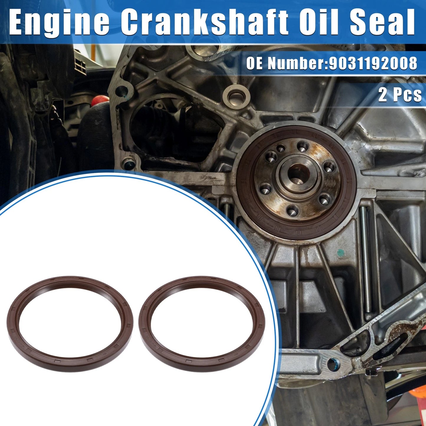 2X Engine Crankshaft Oil Seal for Toyota Sienna (1998–2015) Rubber