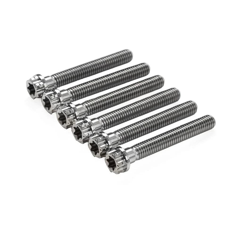 6pcs M10x55mm Titanium Torx Head Flange Bolts for Motorcycle Bike