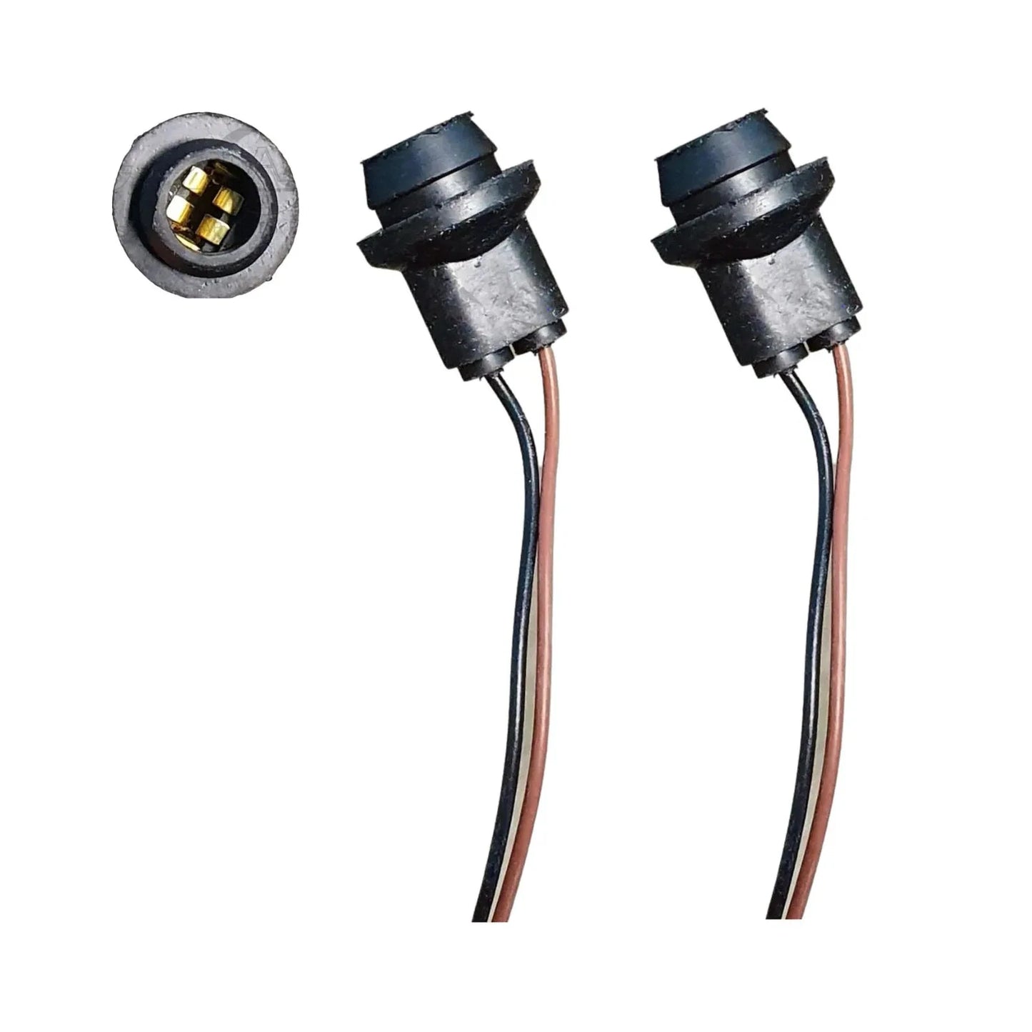 Set of 2 T10 Wedge LED Globe Holder Rubber Connectors for Cars
