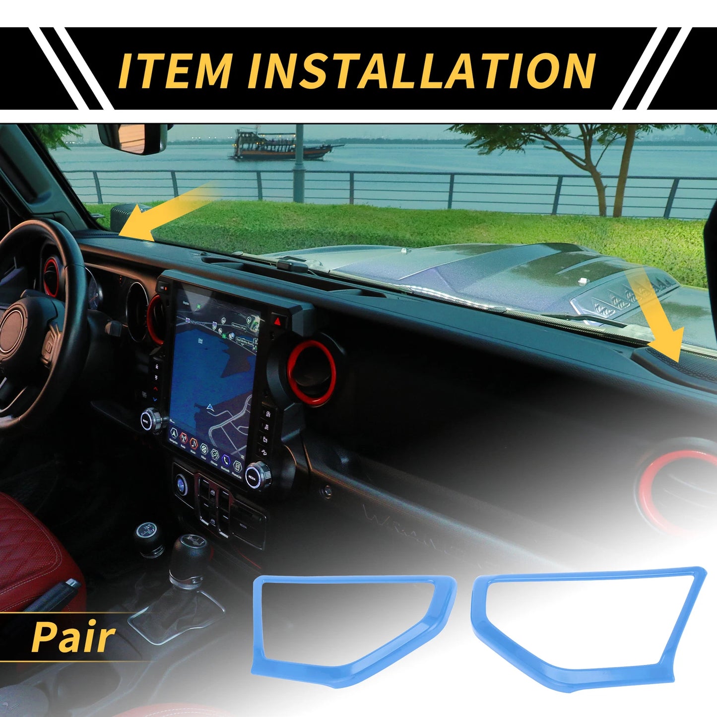 1 Pair A Pillar Speaker Cover Trim for Jeep Wrangler JL JLU (2018–2024) Light Blue
