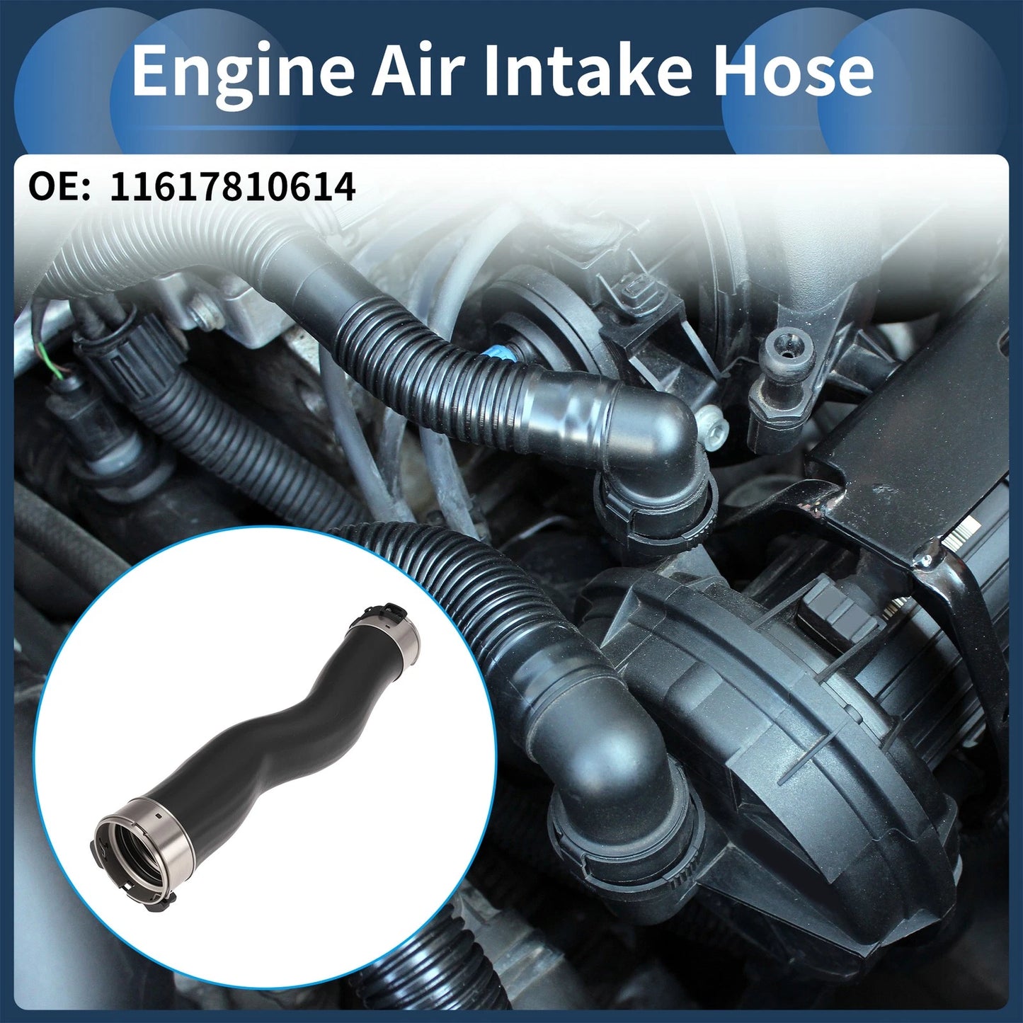 Engine Air Intake Hose for BMW 5 Series F10 (2010–2016) No. 11617810614 Rubber