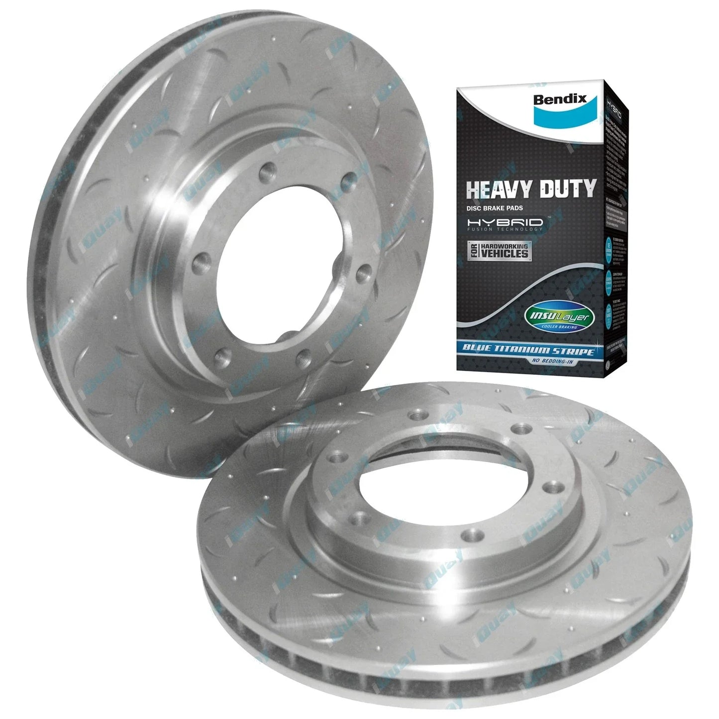 Front Slotted Brake Rotors & HD Pads for 80 Series Land Cruiser (1992-1998)