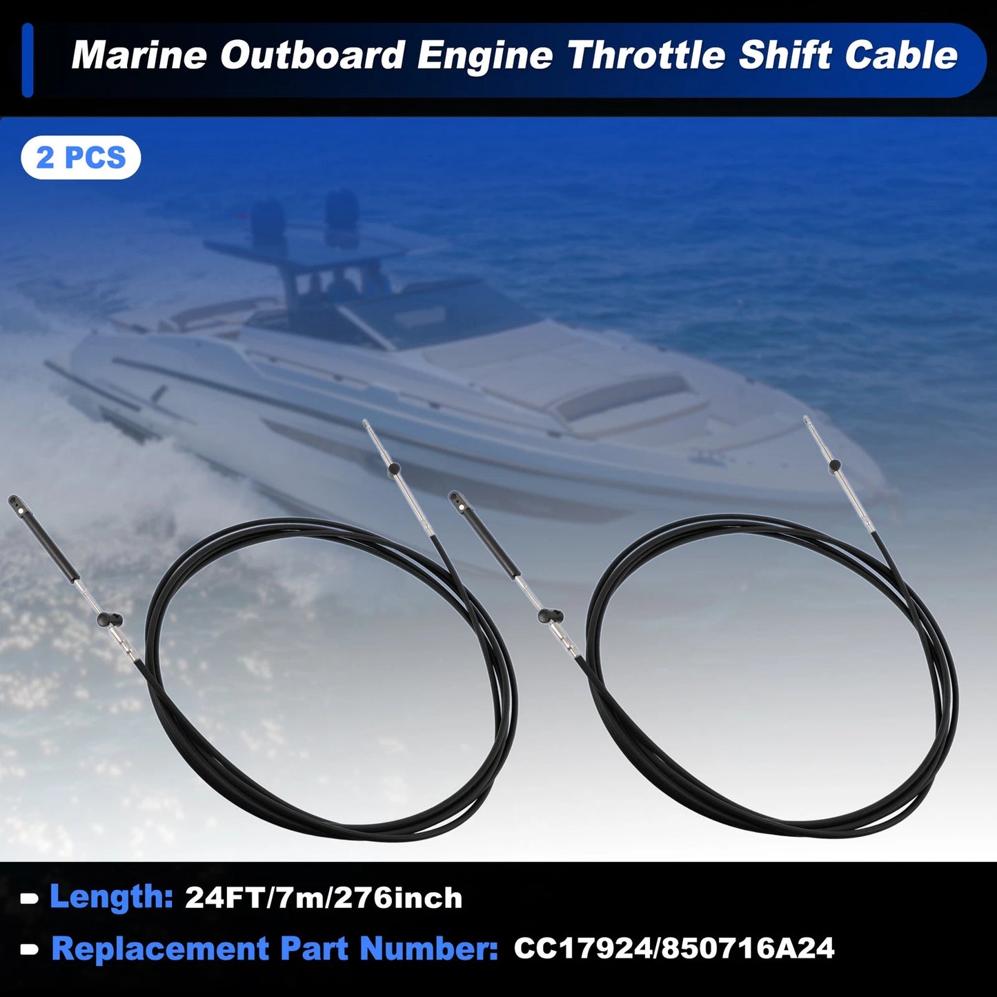 Throttle Shift Control Cable for Mercury Mercruiser (No.CC17924)