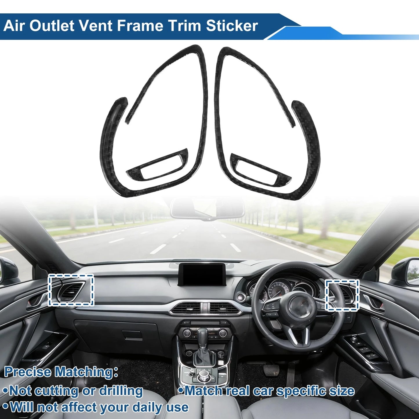Set of 1 Air Condition Outlet Vent Trim Cover Frame for Mazda CX-9 (2016–2023)