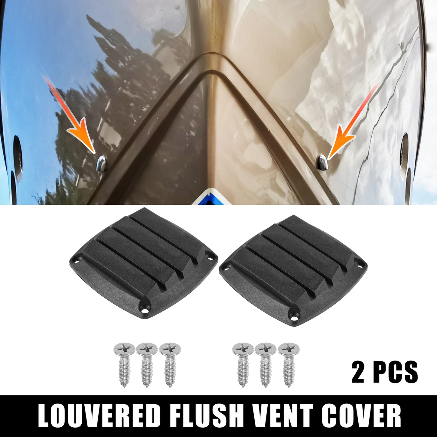 2X Air Exhaust Ventilator Louvered Grille Cover for Boat Marine