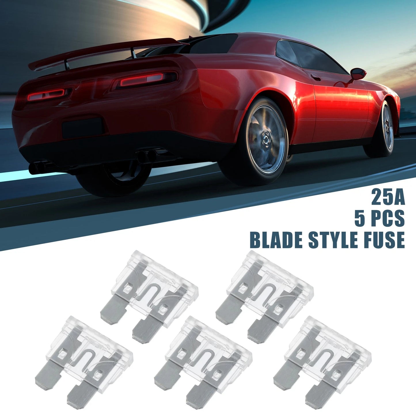 5pcs Blade Style Fuses 25A for Car Boat Truck Motorcycle (No Year Specified)