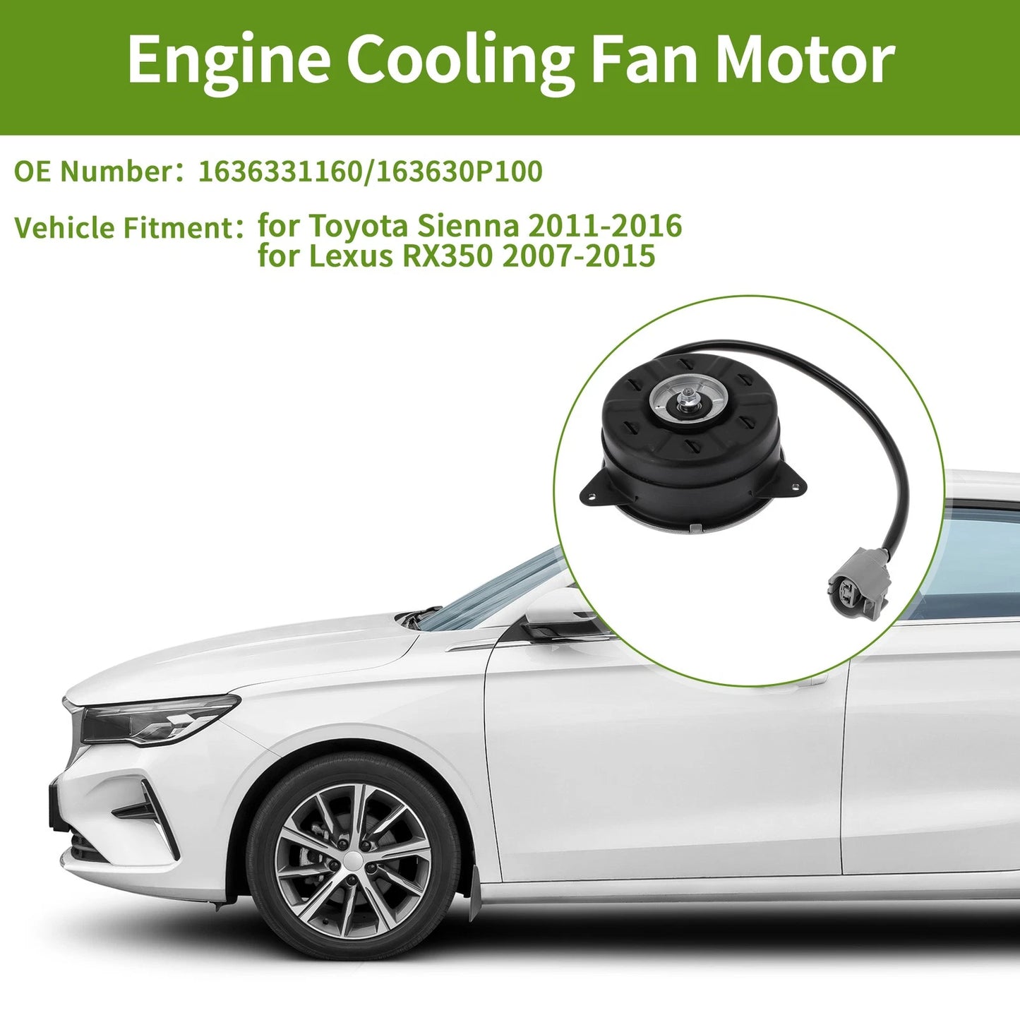 Radiator Fan Motor for Toyota Sienna (2011–2016) No. 1636331160