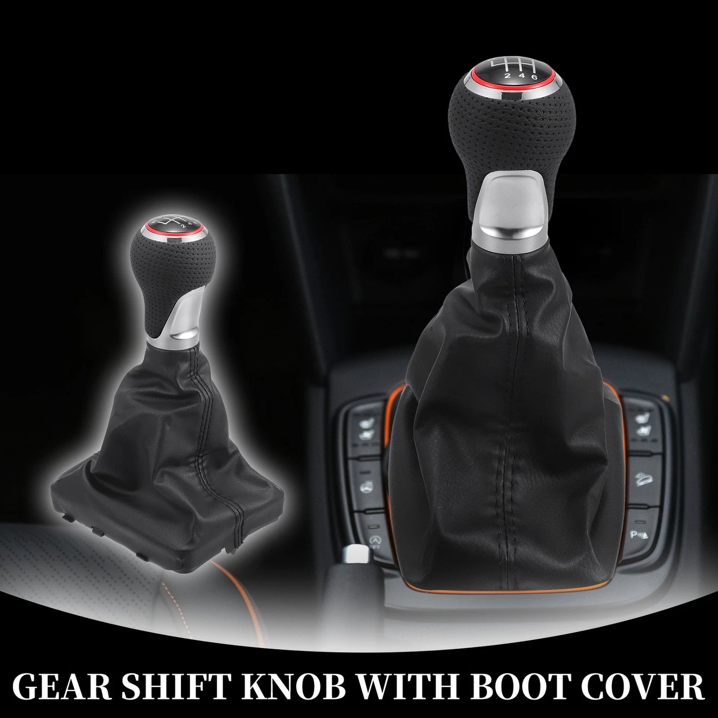 6 Speed Manual Gear Shift Knob with Dust Cover for Audi A6 (2004–2008)
