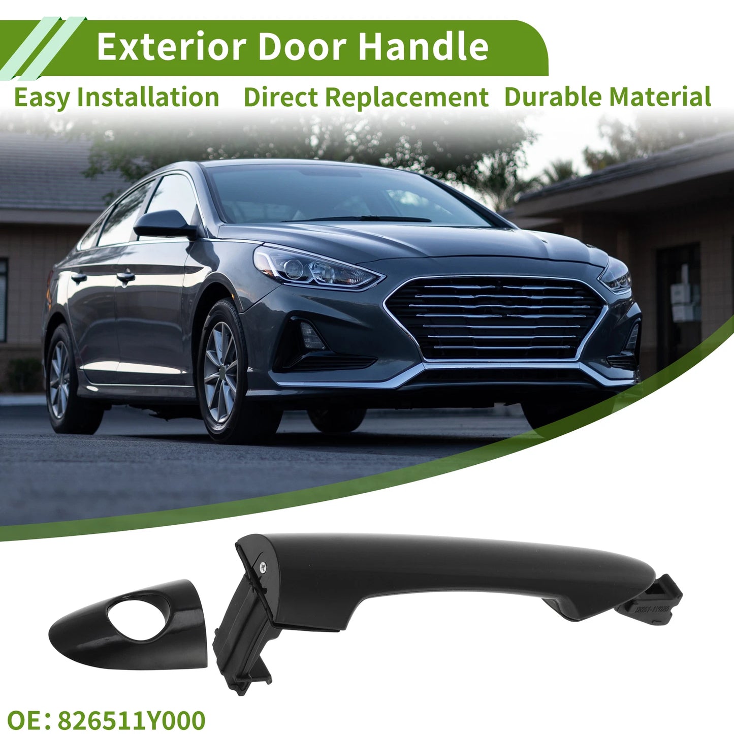 Exterior Door Handle for Hyundai Kia Picanto (2011–2023) No.826511Y000 Black Front Left