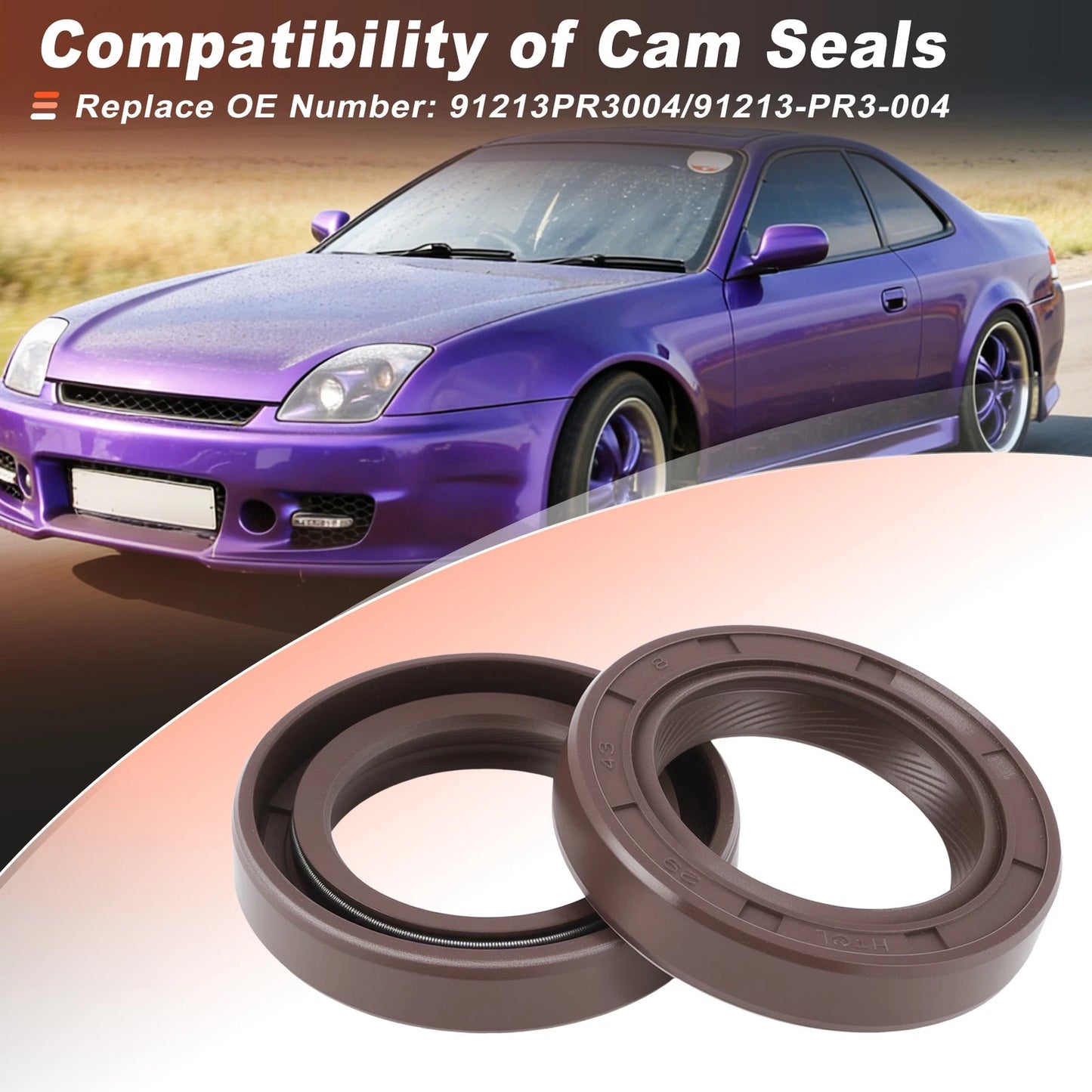 2X Camshaft Cam Seals for Honda Civic Prelude Acura Integra (91213-PR3-004)