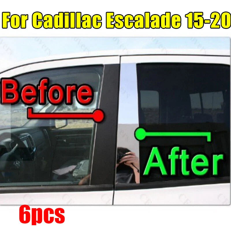 Pillar Trim Door Cover Mirrored Post 6PCS/SET for Cadillac Escalade (2015-2020)