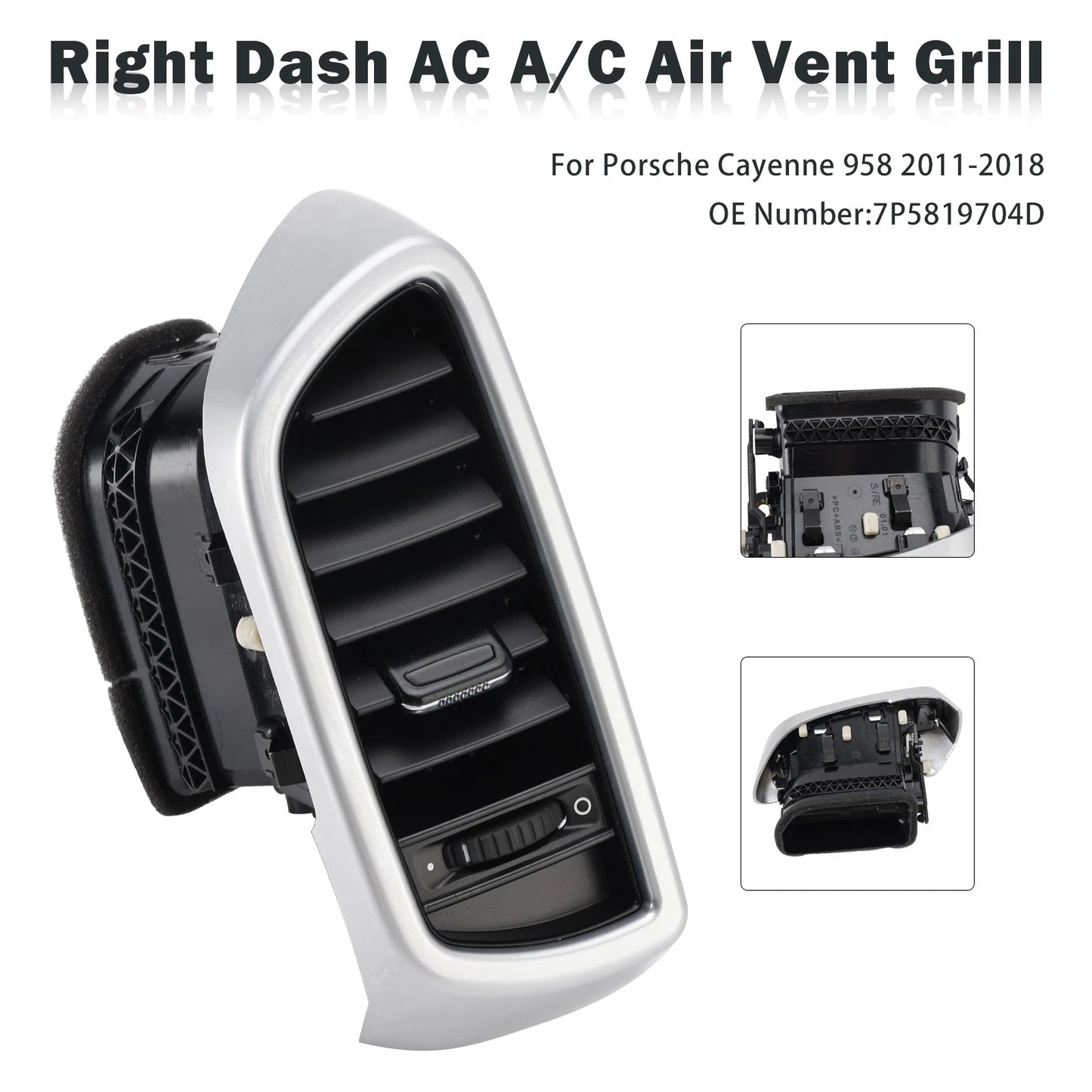 Right Dash AC Air Vent Grill 7P5819704D for Porsche Cayenne 958 (2011–2018)