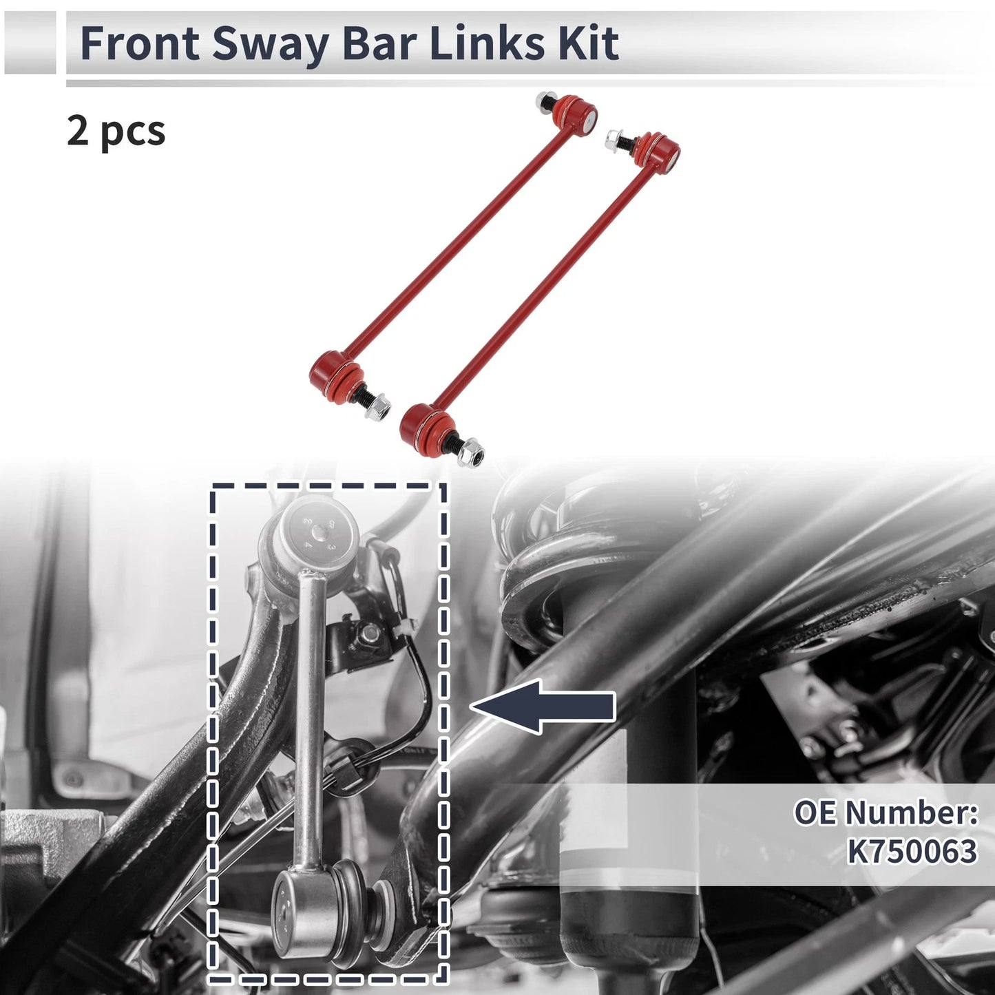 Set of 2 Front Stabilizer Bar Links for Land Rover Range Rover (2003–2012) No.K750063