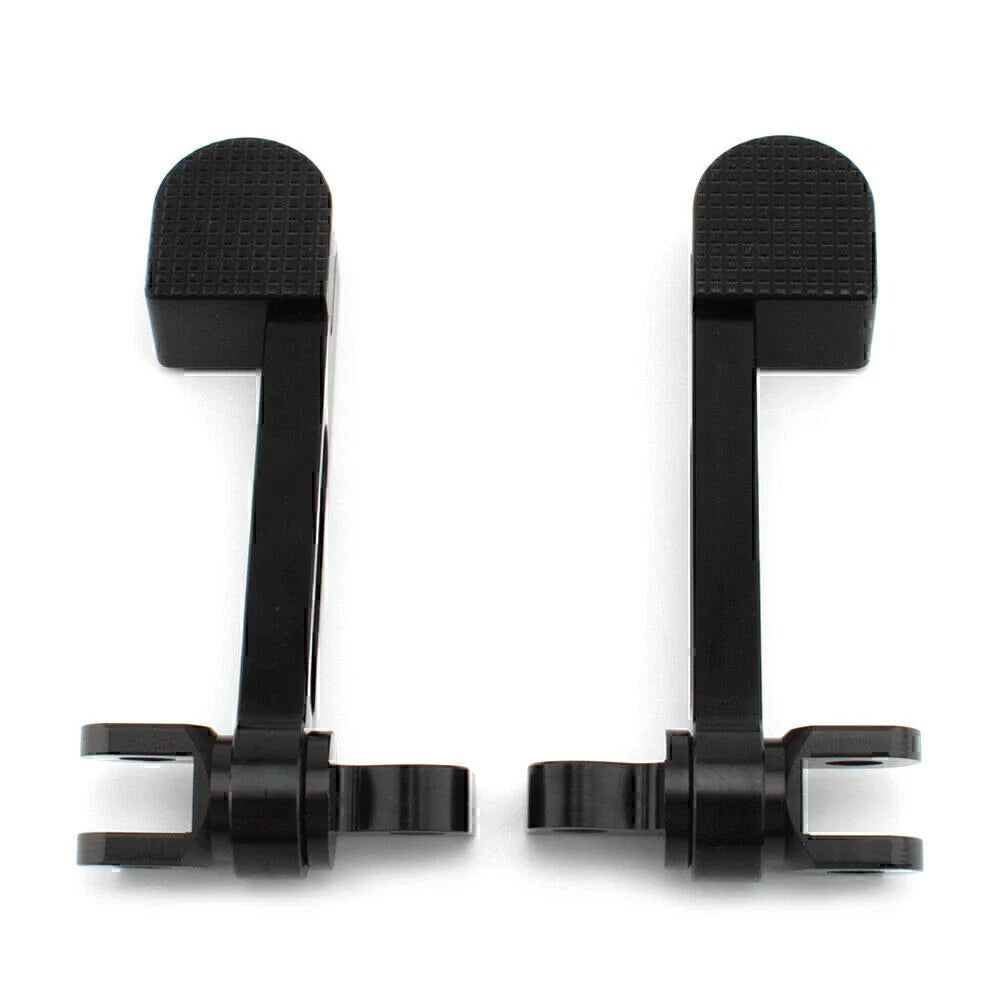 Black Stirrup Heel Foot Rest Pegs for Harley Sportster XL 883 1200 Softail FXWG