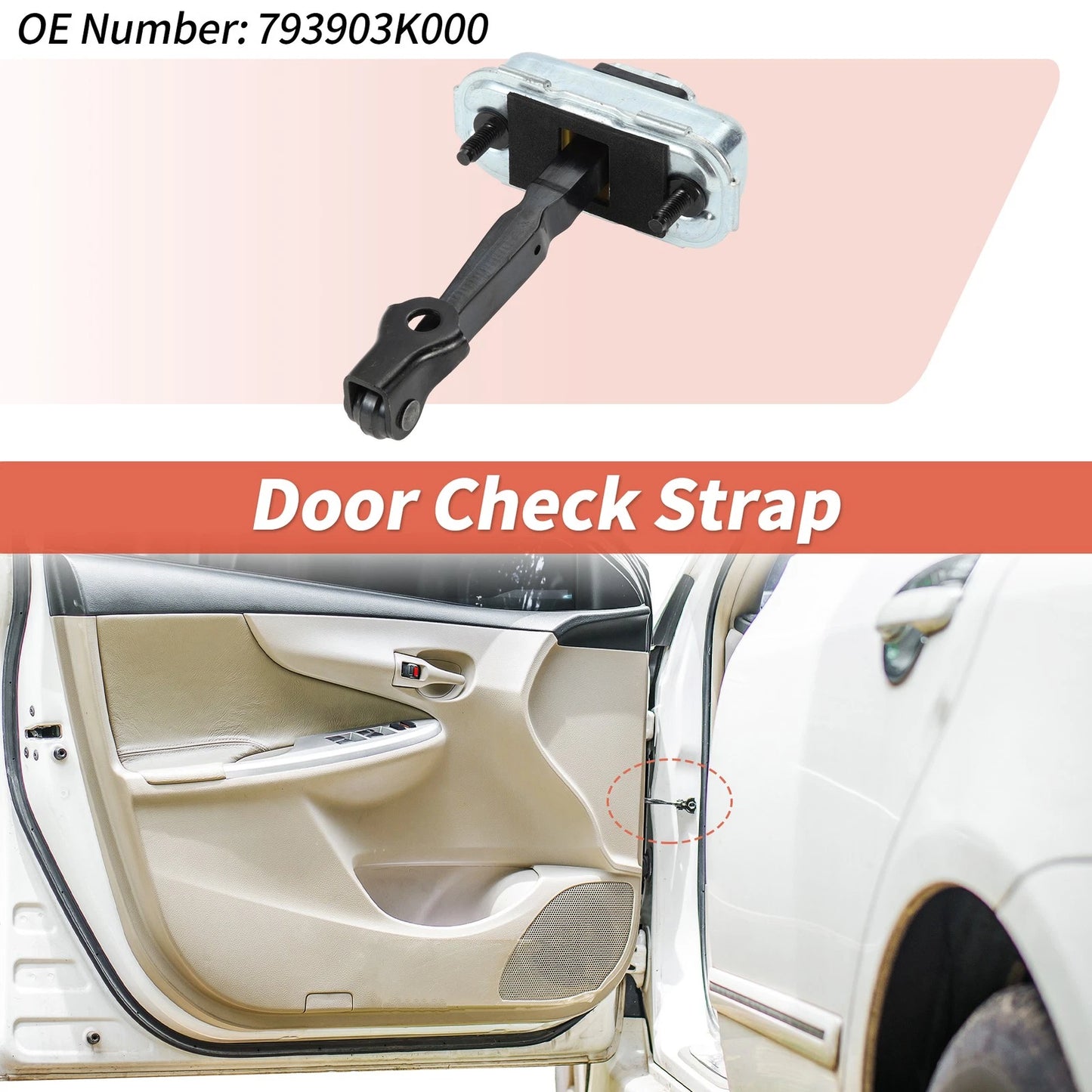 Front Right Door Check Strap for Hyundai Sonata (2006–2010) No.793903K000