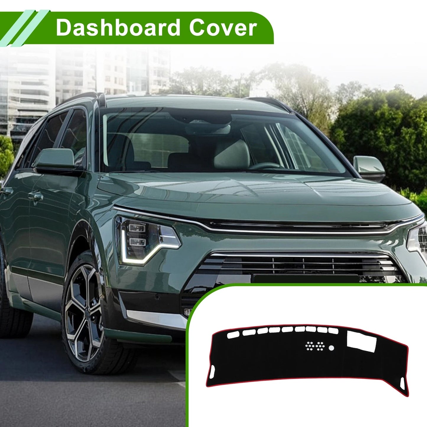 Dashboard Cover for Kia Niro (EV/PHEV/HEV) (2023–2025) Polyester Black Red