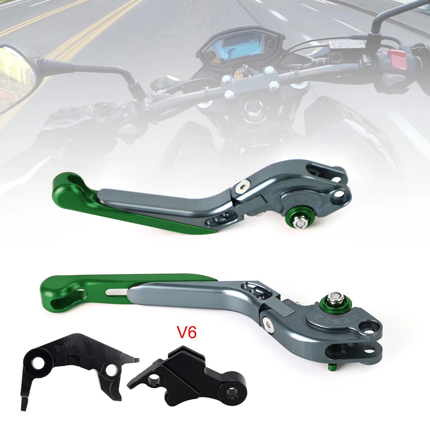 Adjustable Brake Clutch Levers for Yamaha XSR900 MT-09 (2024–2025) Green