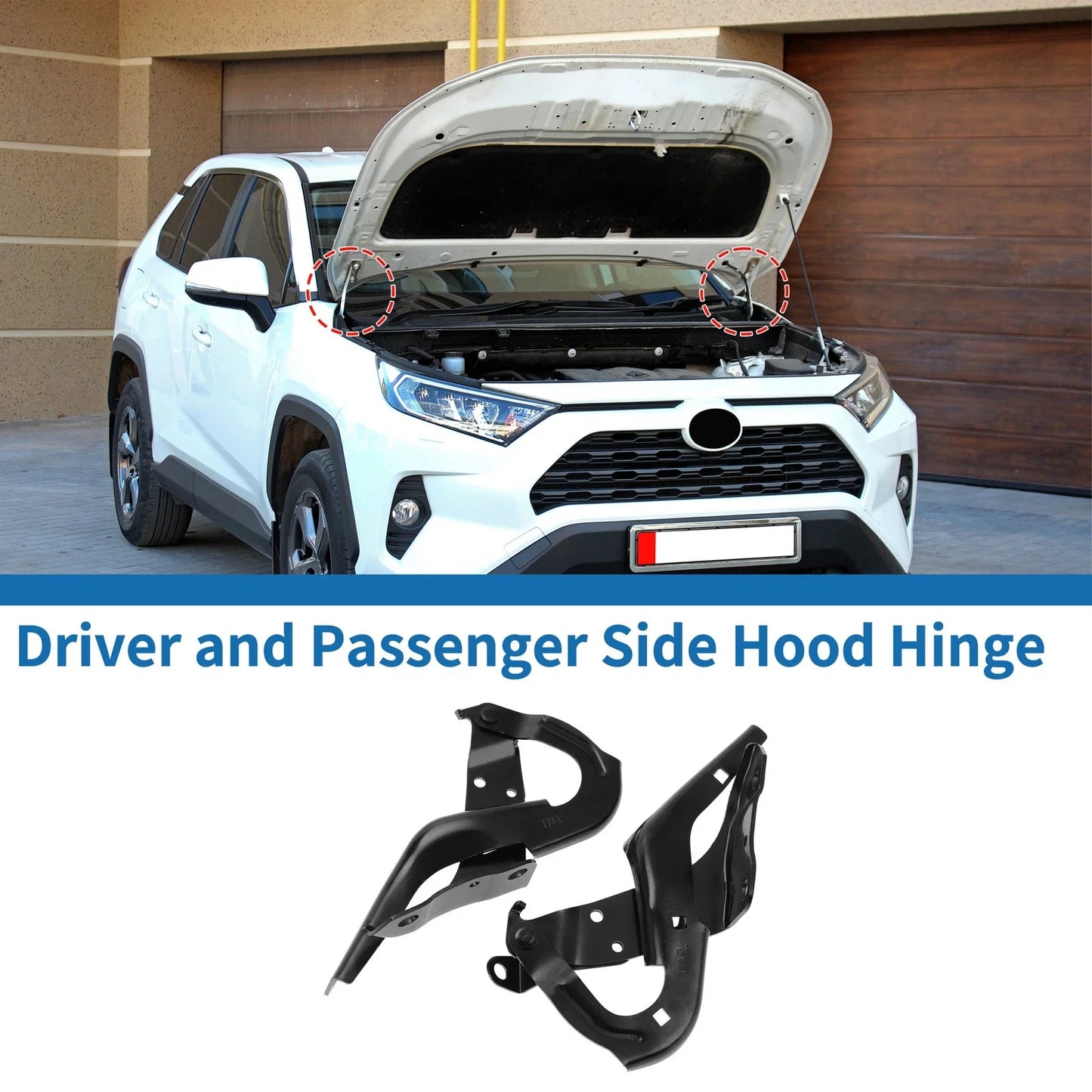 Hood Hinges for Honda HR-V 2016-2022 Front Bonnet Bracket 2 x Covers