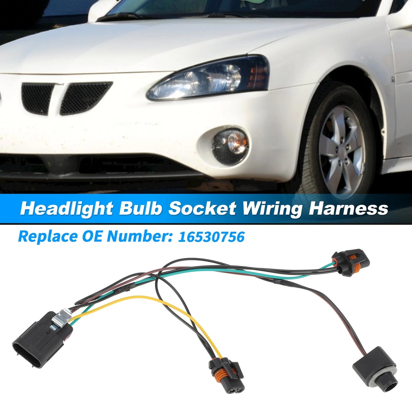 Head Light Bulb Socket Wiring Harness for Pontiac Grand Prix (2004–2008)