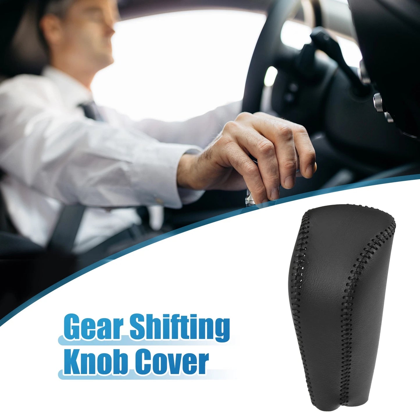 Gear Shift Lever Cover for Honda Odyssey (2015–2018) Black Stitches