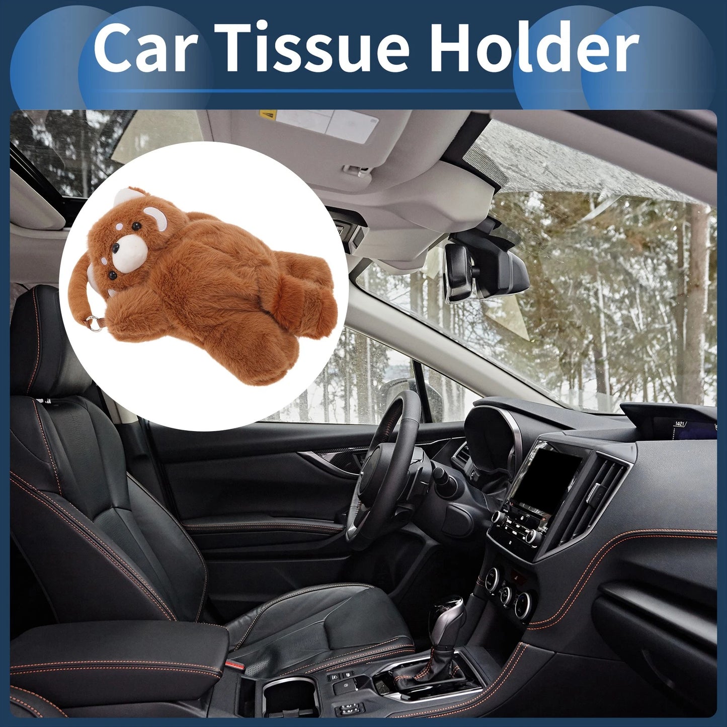 Tissue Holder for Car (Light Brown) 33x23x8cm